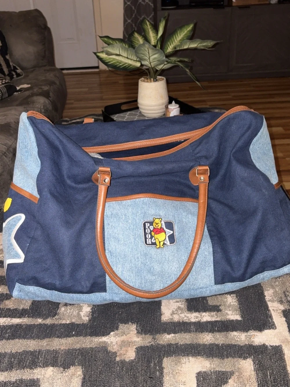 Disney Navy Sling Bag with Winnie the Pooh Print and Red Accent